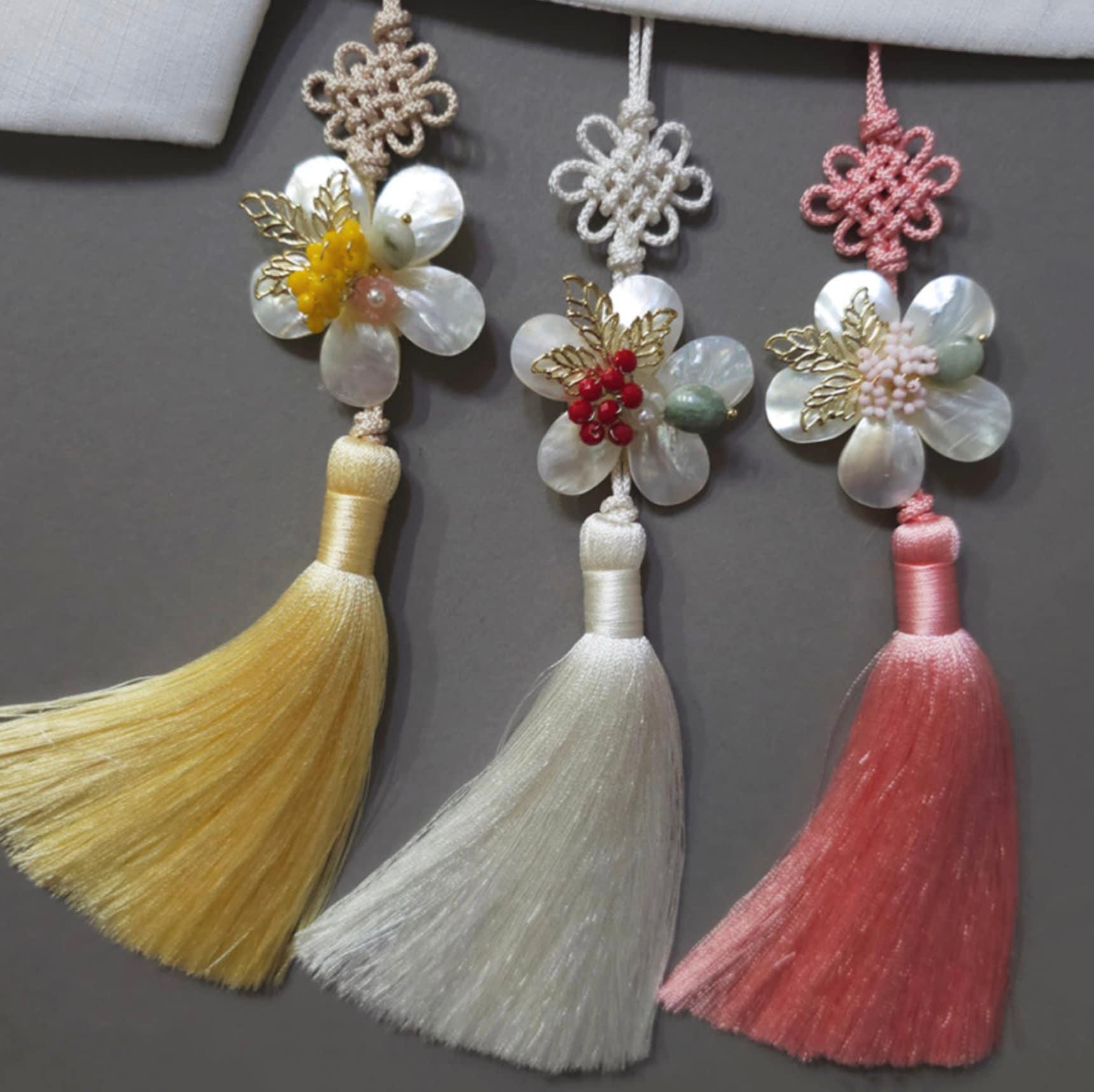 Mother of Pearl Floral Tassel Norigae - Native Korean