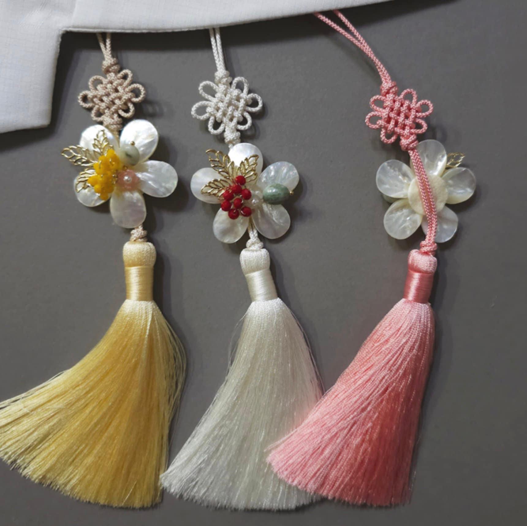 Mother of Pearl Floral Tassel Norigae - Native Korean