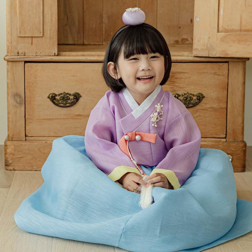 Naru Purple Sky Girl Hanbok (1-10YR) - Native Korean