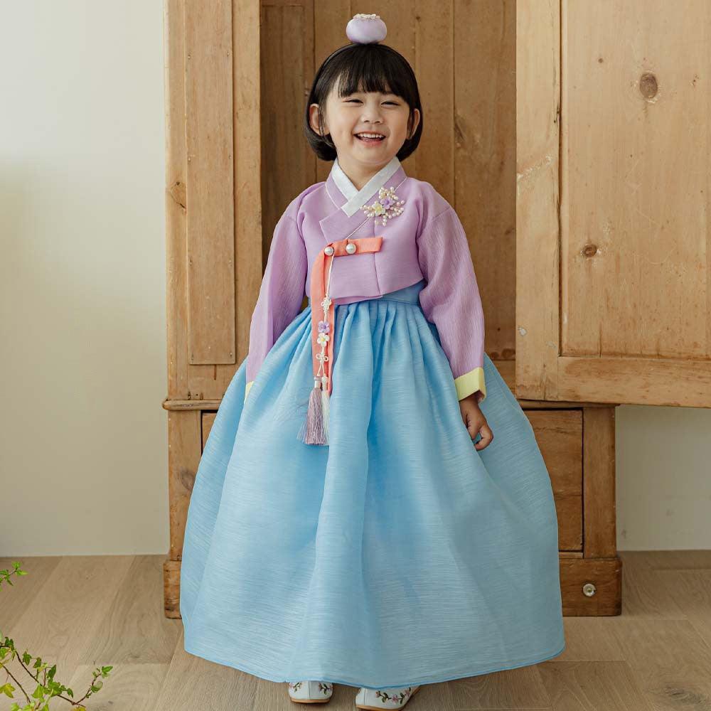 Naru Purple Sky Girl Hanbok (1-10YR) - Native Korean