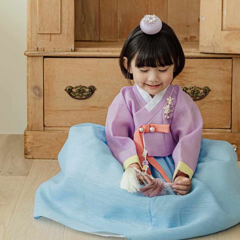 Naru Purple Sky Girl Hanbok (1-10YR) - Native Korean