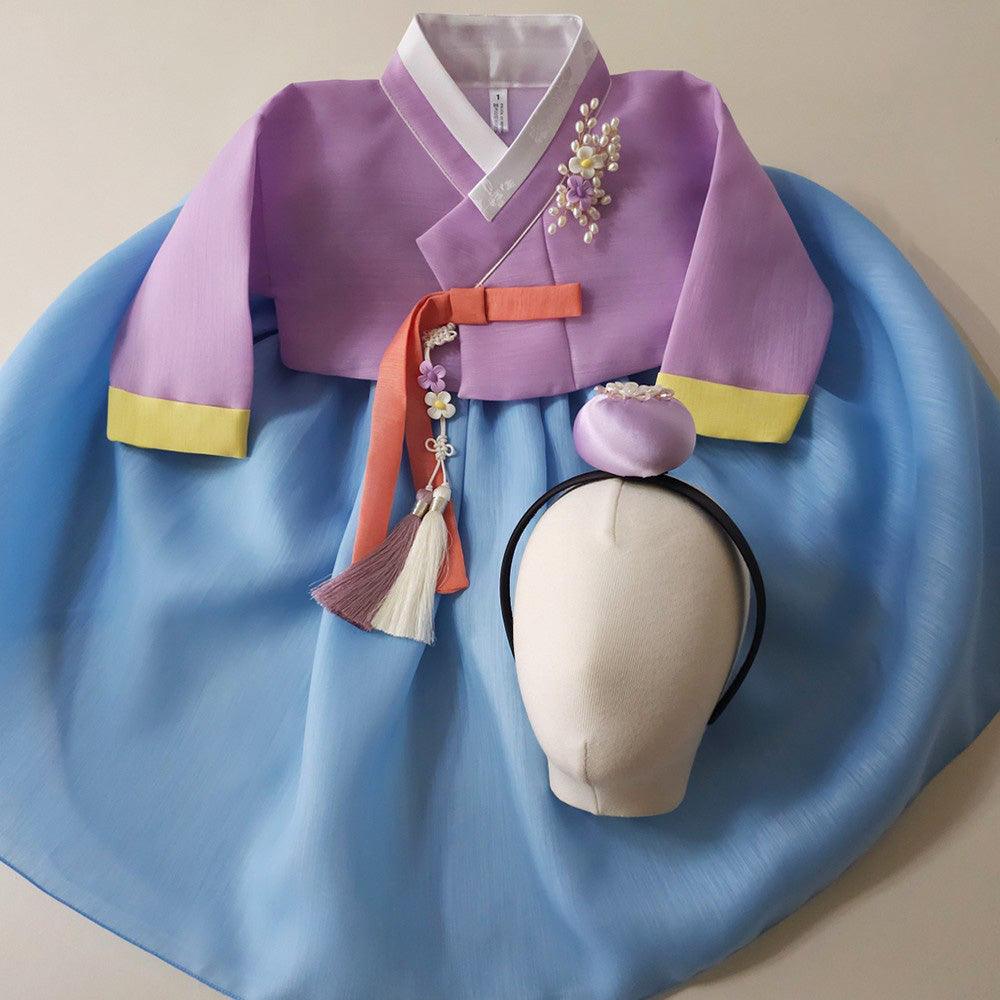 Naru Purple Sky Girl Hanbok (1-10YR) - Native Korean