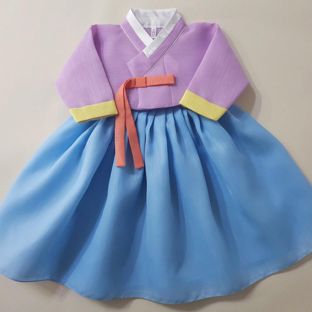 Naru Purple Sky Girl Hanbok (1-10YR) - Native Korean
