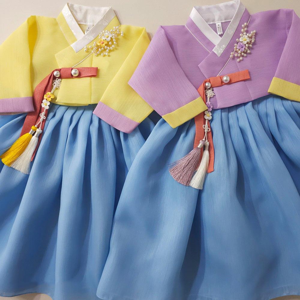 Naru Yellow Sky Girl Hanbok (1-10YR) - Native Korean