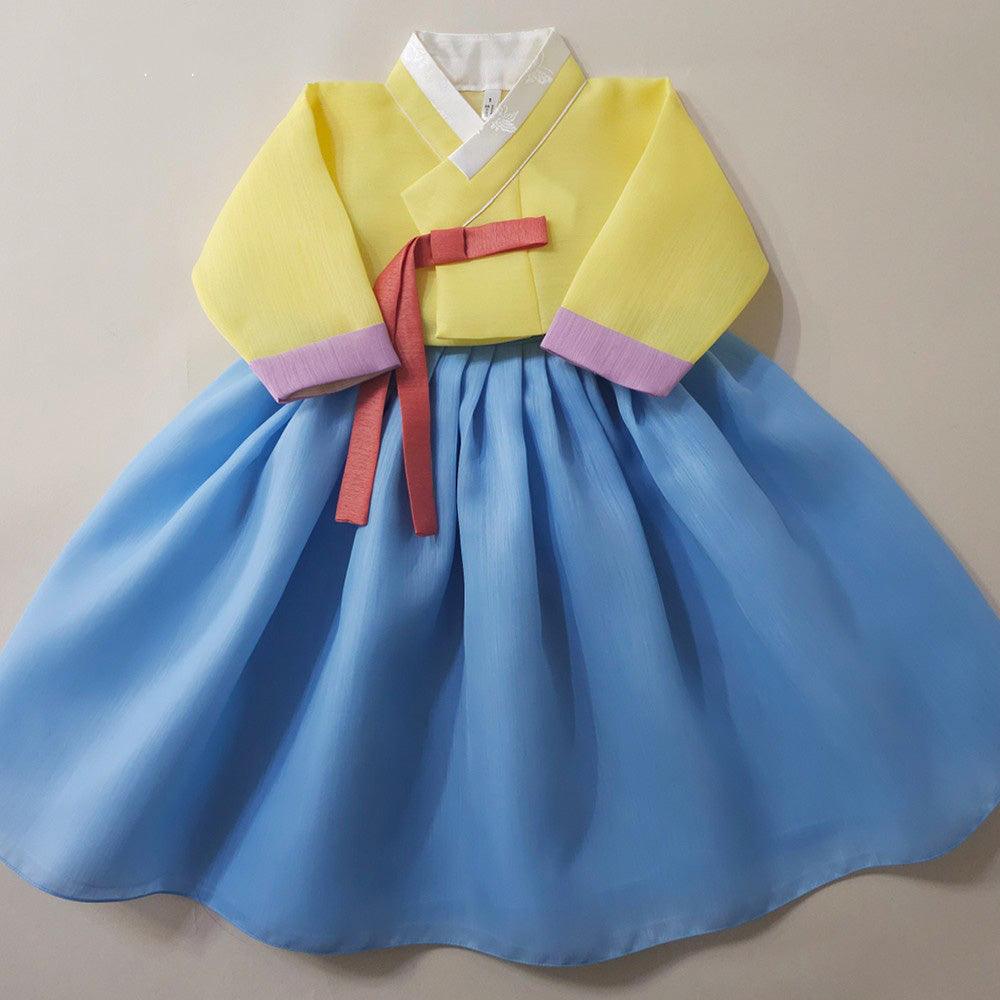Naru Yellow Sky Girl Hanbok (1-10YR) - Native Korean