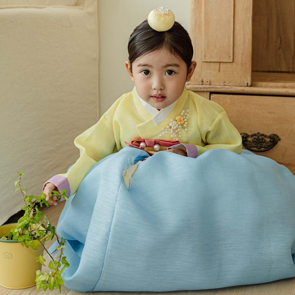 Naru Yellow Sky Girl Hanbok (1-10YR) - Native Korean