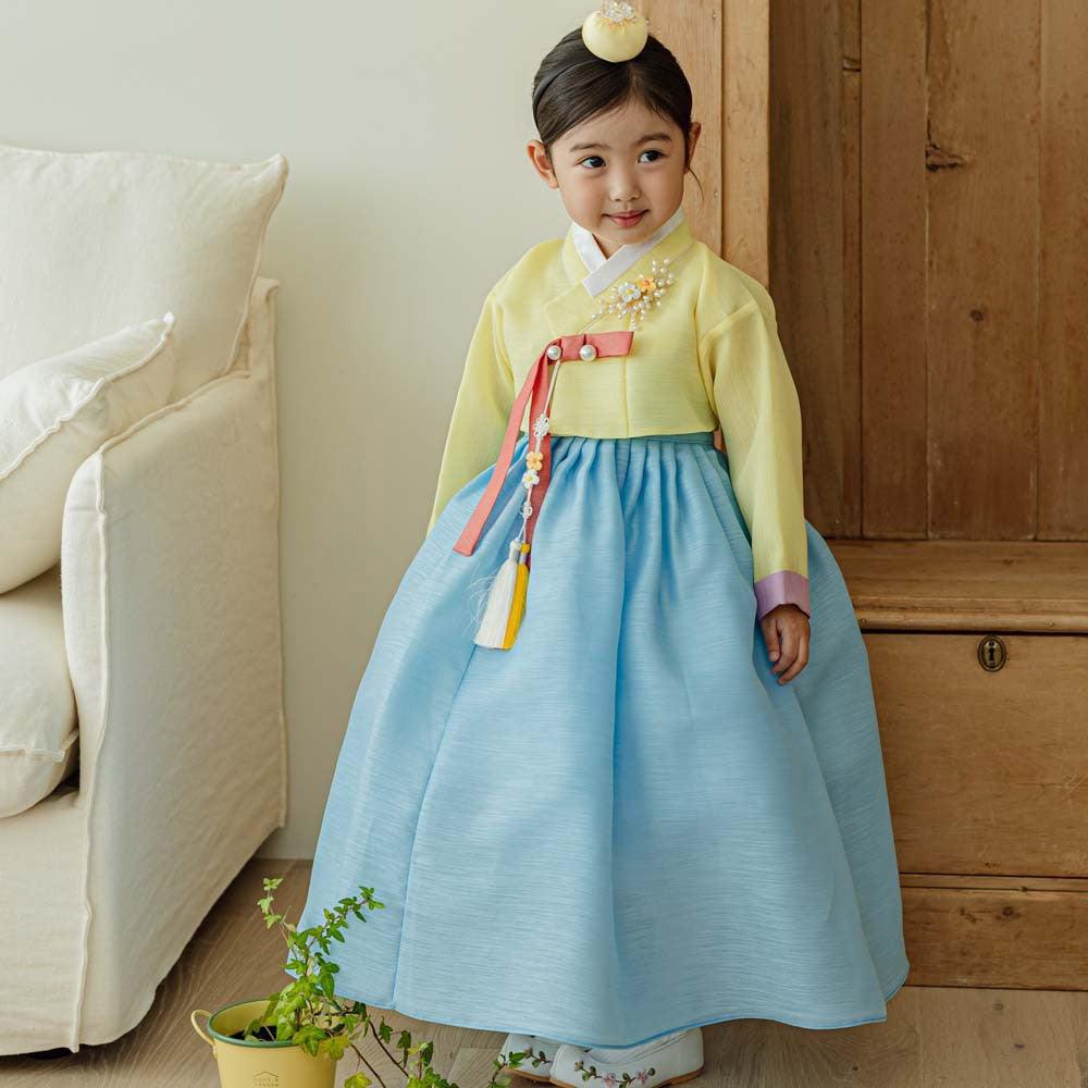 Naru Yellow Sky Girl Hanbok (1-10YR) - Native Korean