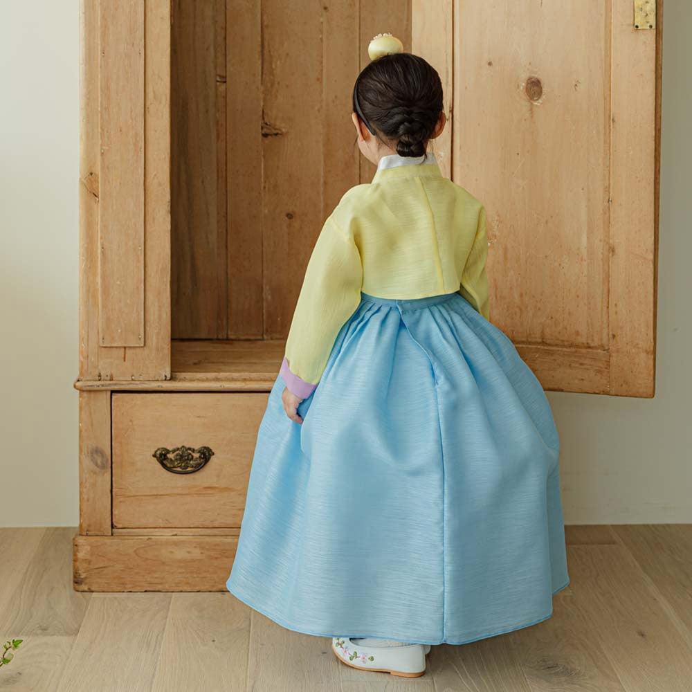 Naru Yellow Sky Girl Hanbok (1-10YR) - Native Korean
