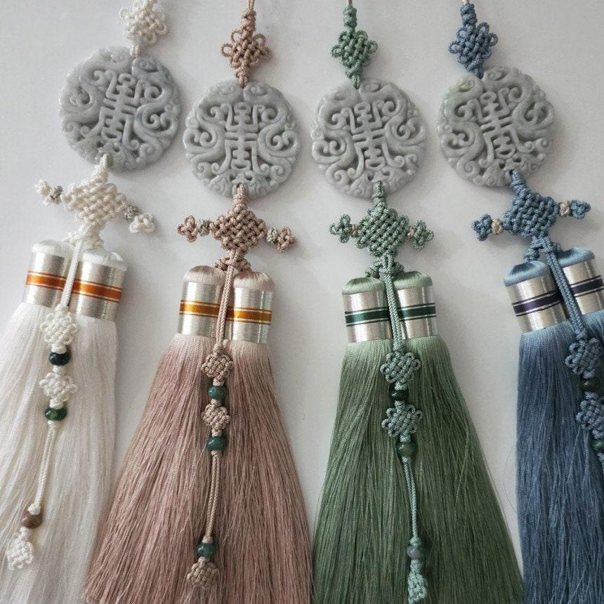 Natural Jade Tassel Norigae - Native Korean