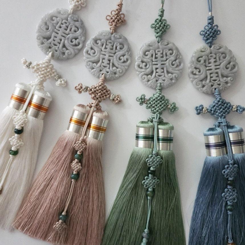 Natural Jade Tassel Norigae - Native Korean