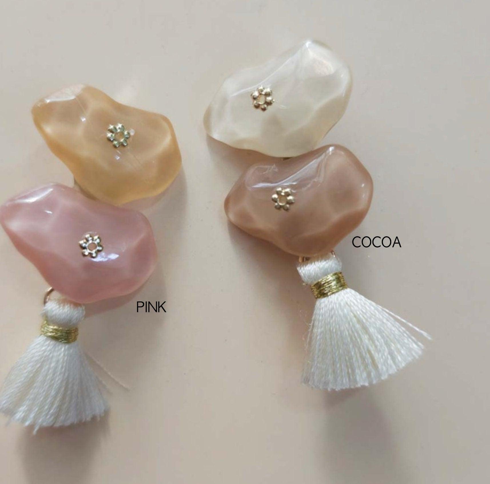 Neutral Stone Tassel Brooch - Native Korean