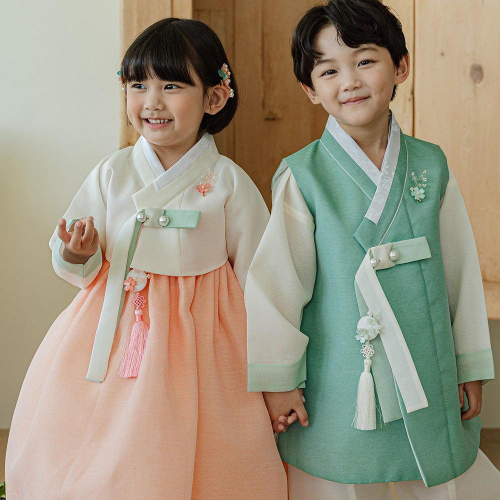 Noeul Coral Girl Hanbok (1-15YR) - Native Korean
