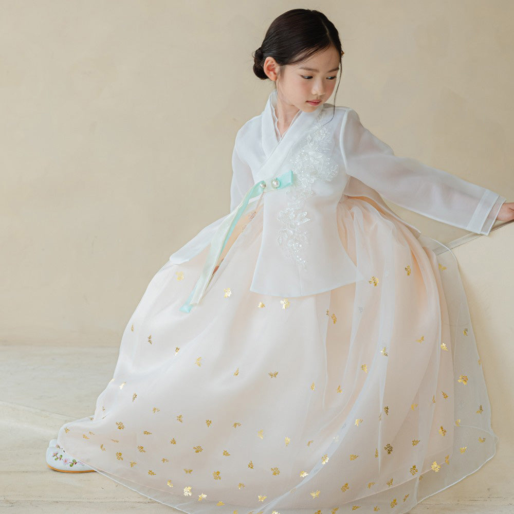 Seolhee Peach Dress Girl Hanbok (1-12YR)