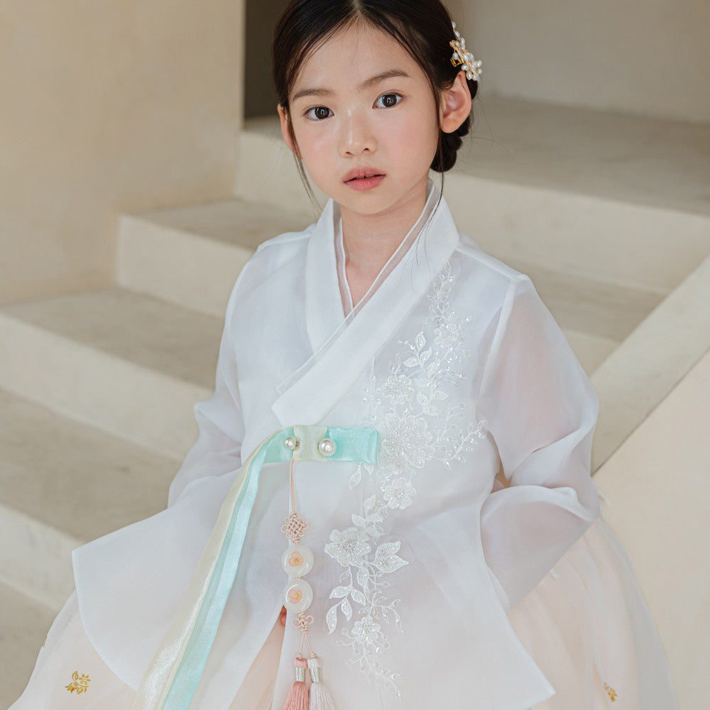 Seolhee Peach Dress Girl Hanbok (1-12YR)