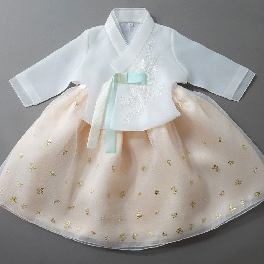 Seolhee Peach Dress Girl Hanbok (1-12YR)