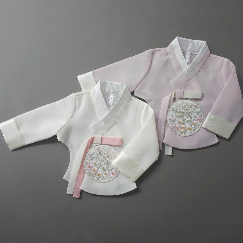 Yurim Gold Foil Pink Skirt Girl Hanbok (1-10YR)