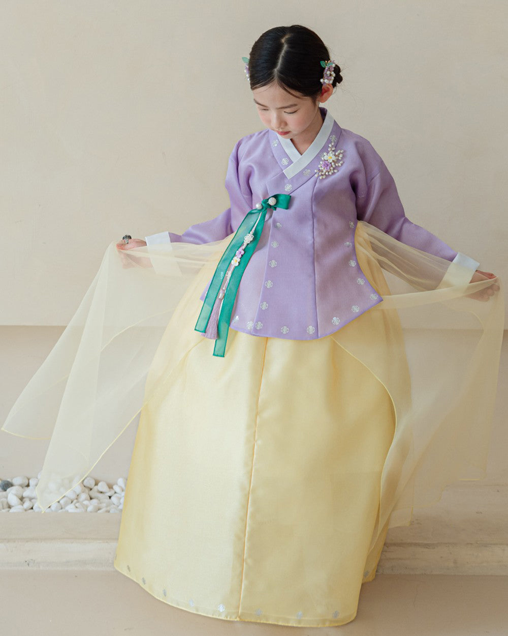 Doyu Purple Dangui Yellow Girl Hanbok (100D-10YR)