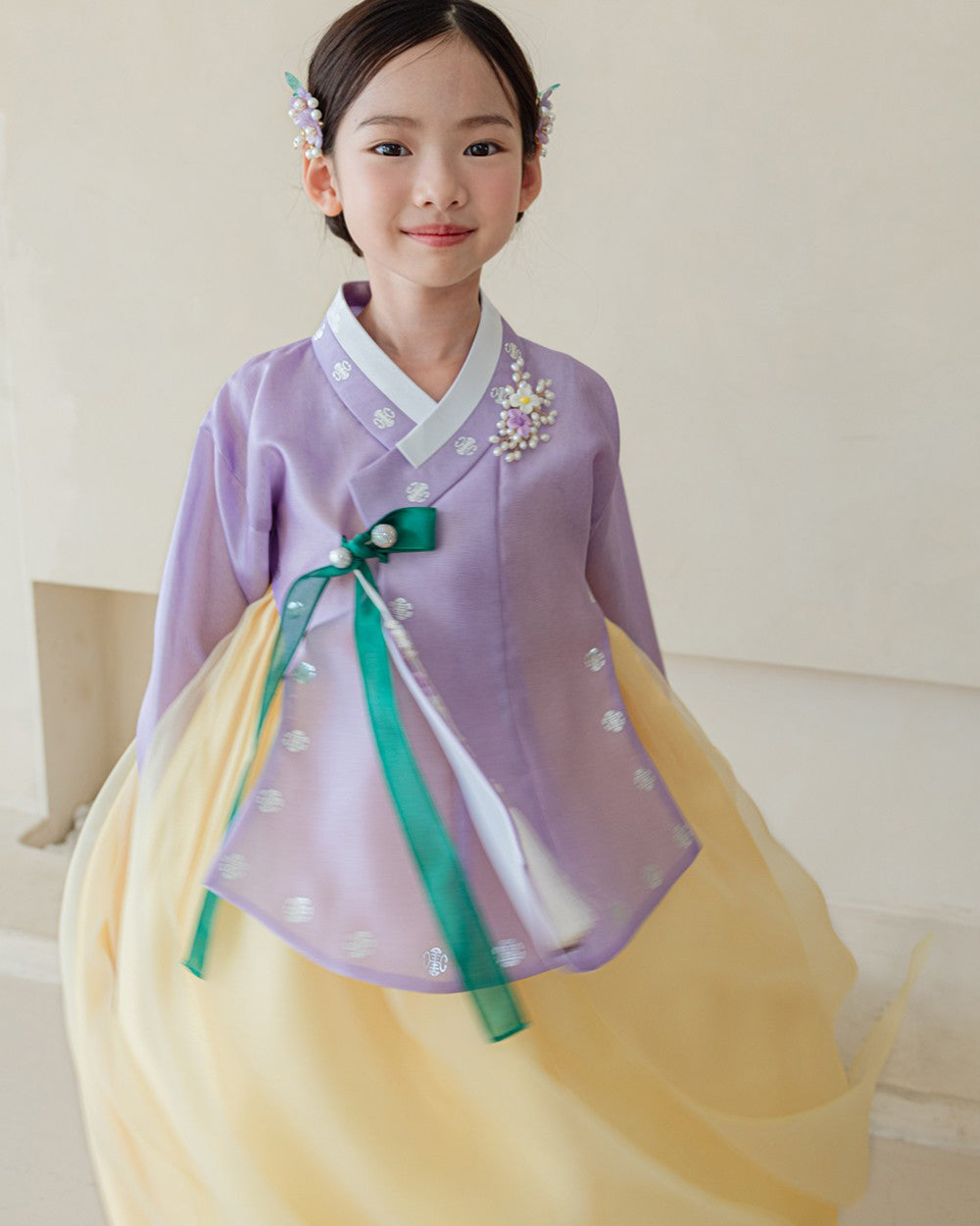 Doyu Purple Dangui Yellow Girl Hanbok (100D-10YR)