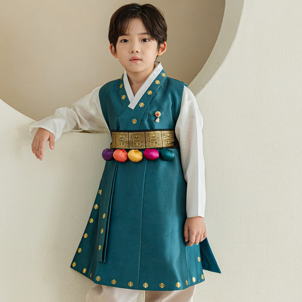 Doyoung Teal Boy Hanbok (100D-10YR)