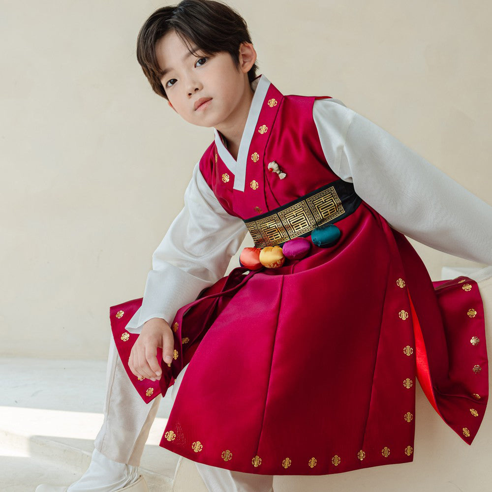 Doyoung Red Boy Hanbok (100D-10YR)