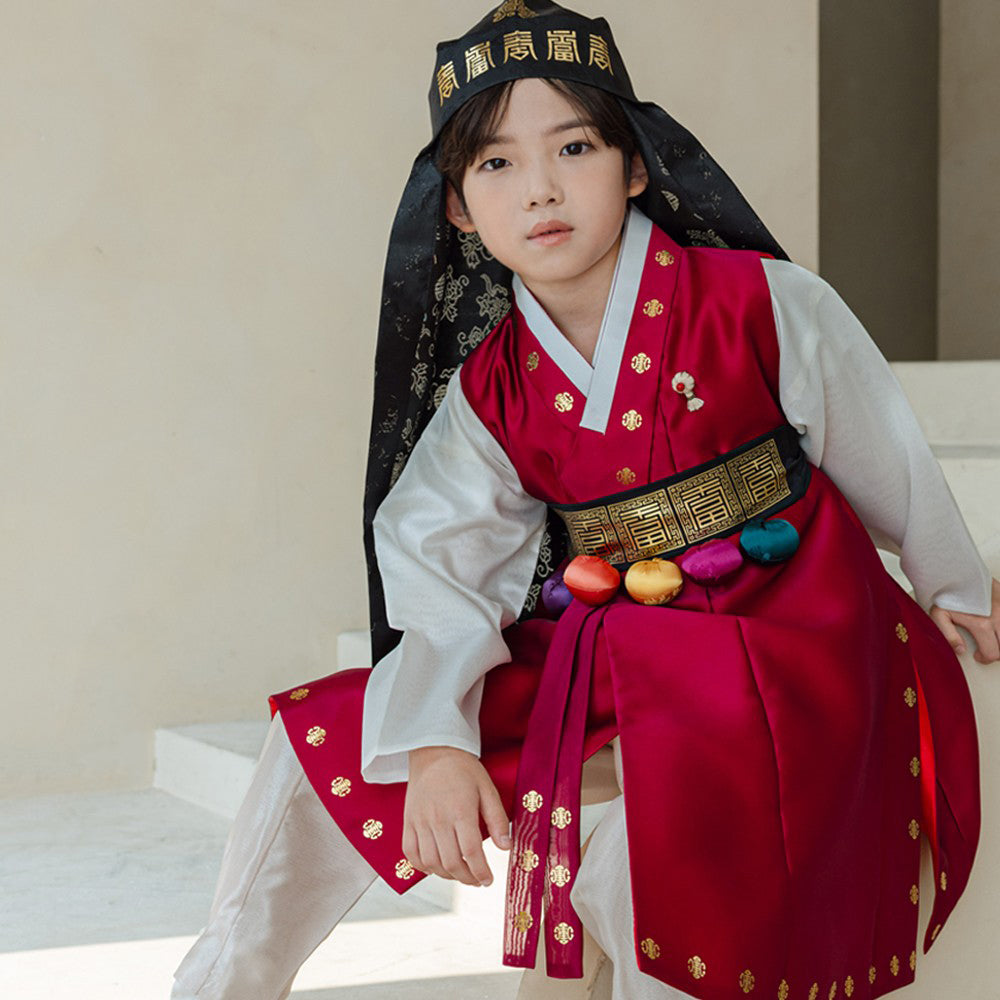 Doyoung Red Boy Hanbok (100D-10YR)