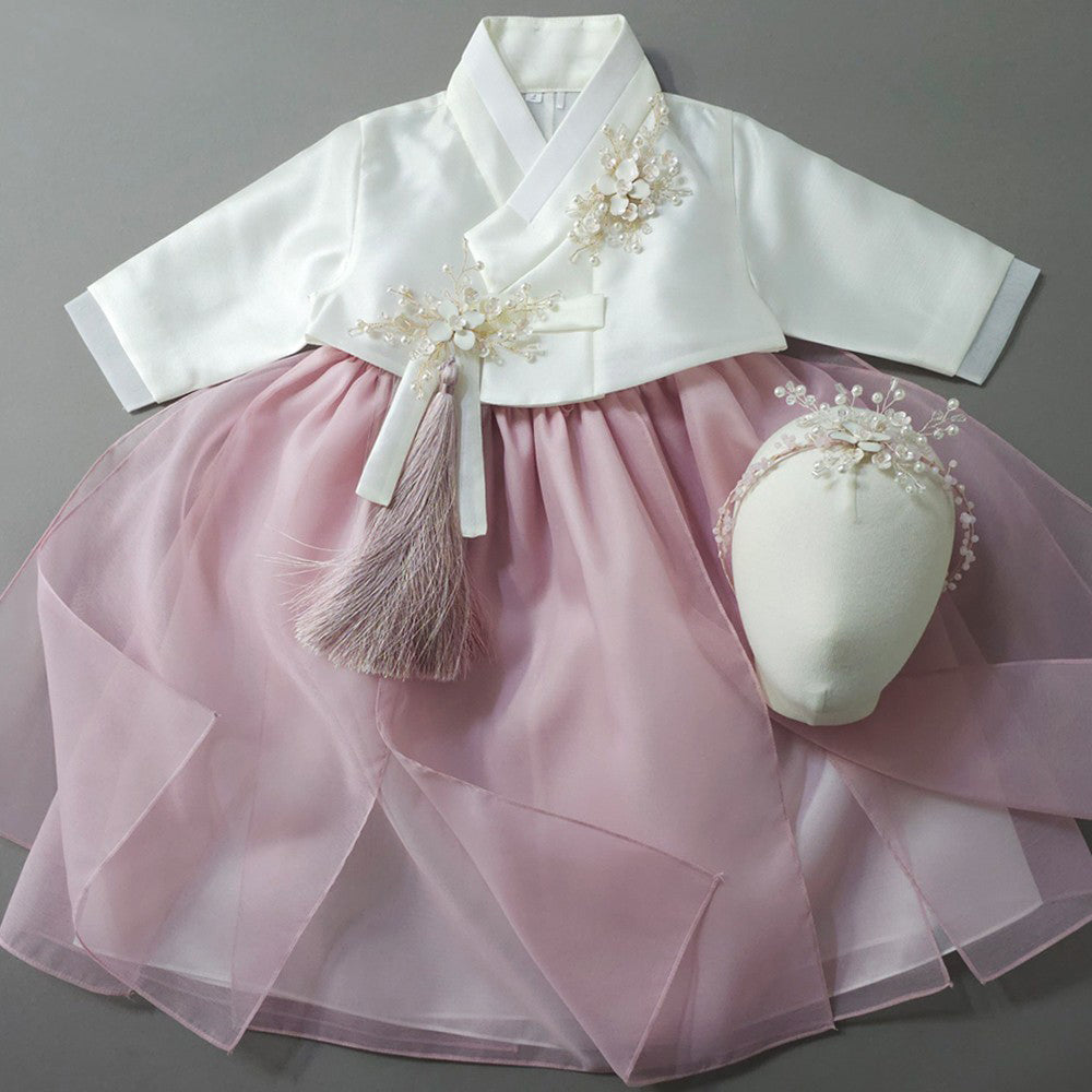 Youl Flared Indie Pink Girl Hanbok (100D-15YR)