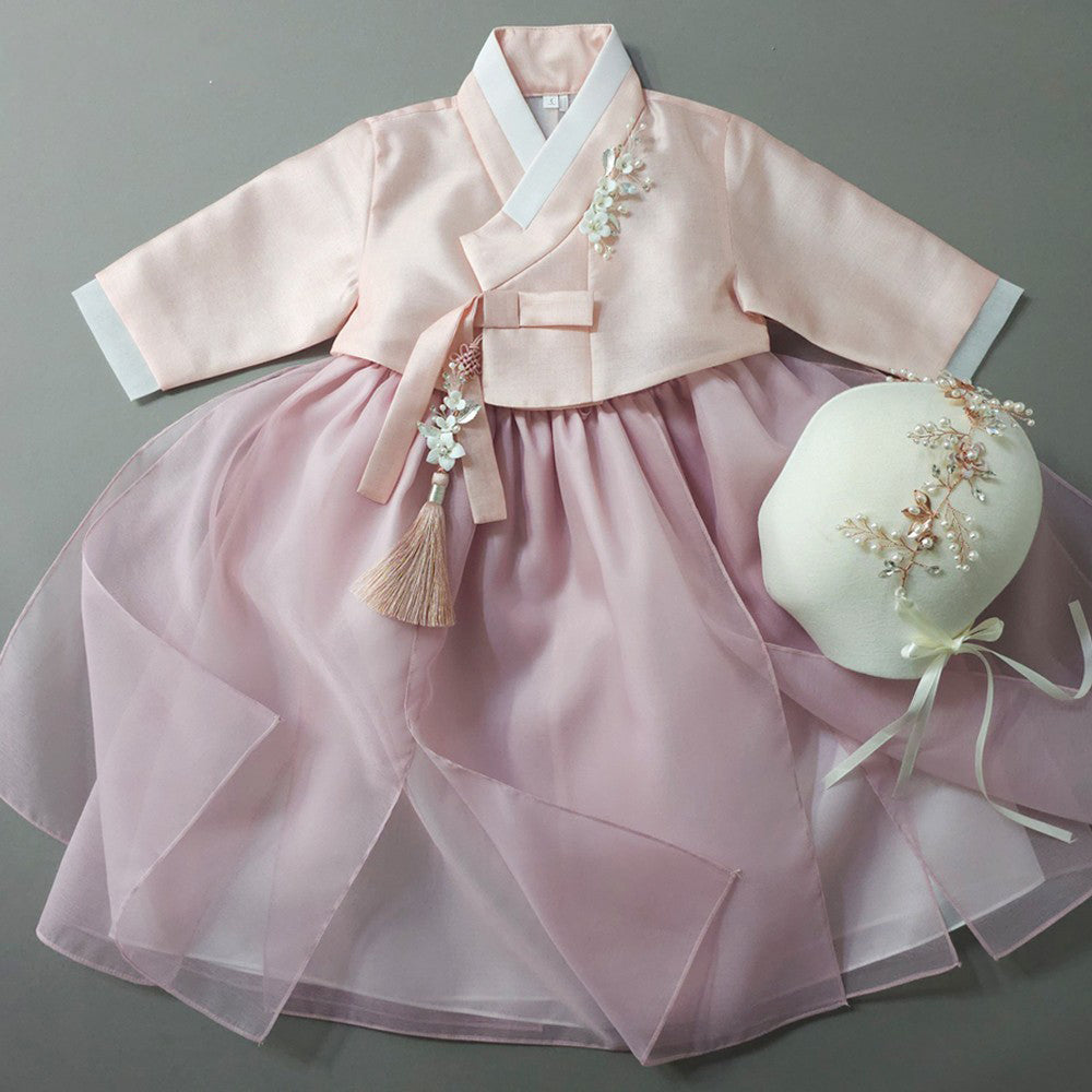 Youl Flared Indie Pink Girl Hanbok (100D-15YR)