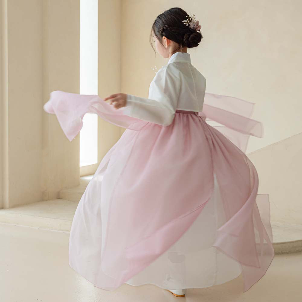 Youl Flared Indie Pink Girl Hanbok (100D-15YR) - Native Korean