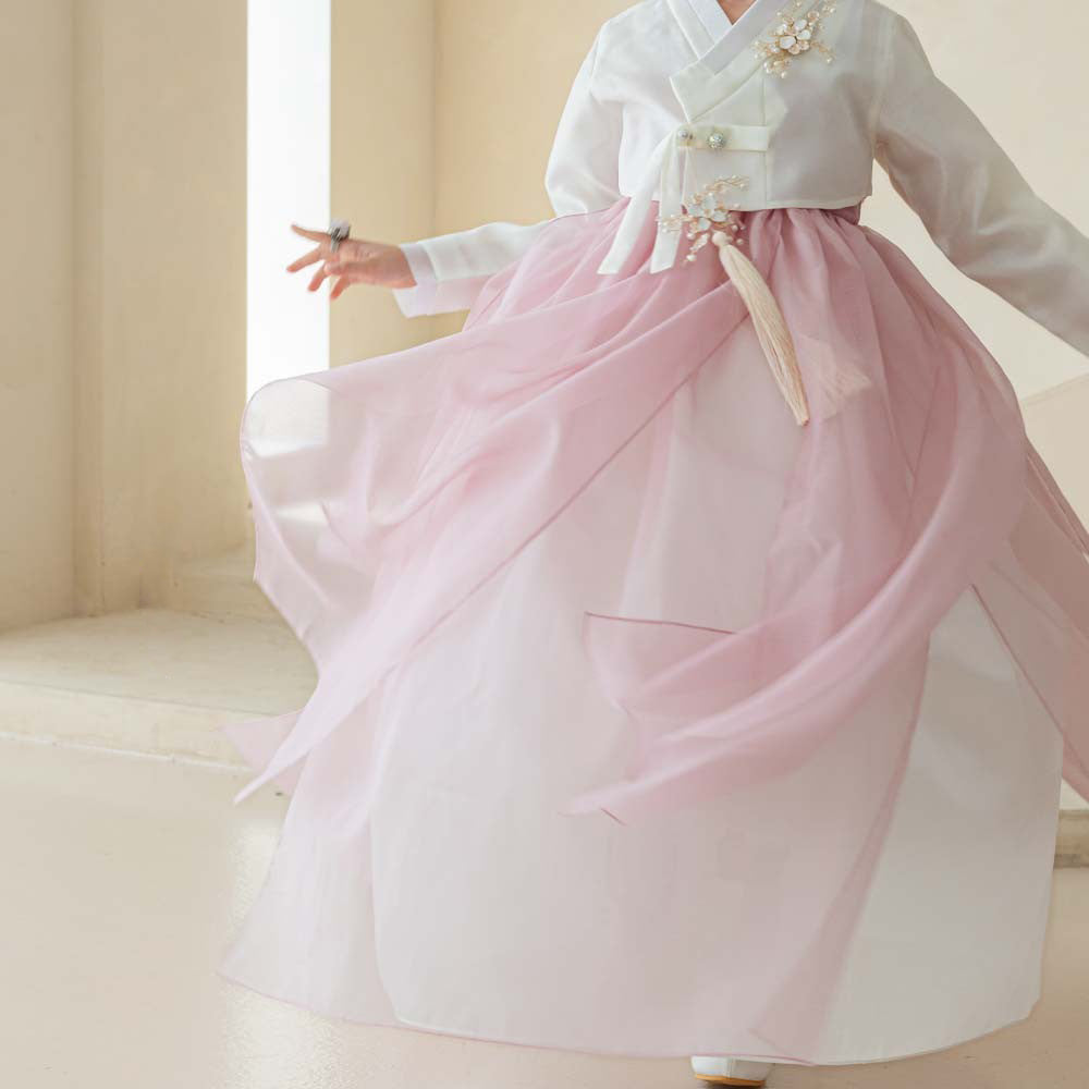 Youl Flared Indie Pink Girl Hanbok (100D-15YR) - Native Korean