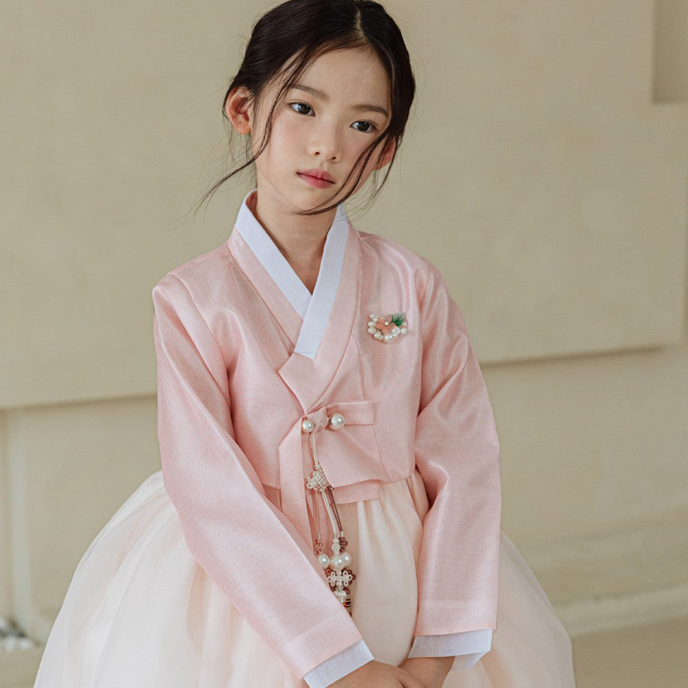 Youl Flared Light Pink Girl Hanbok (100D-15YR) - Native Korean