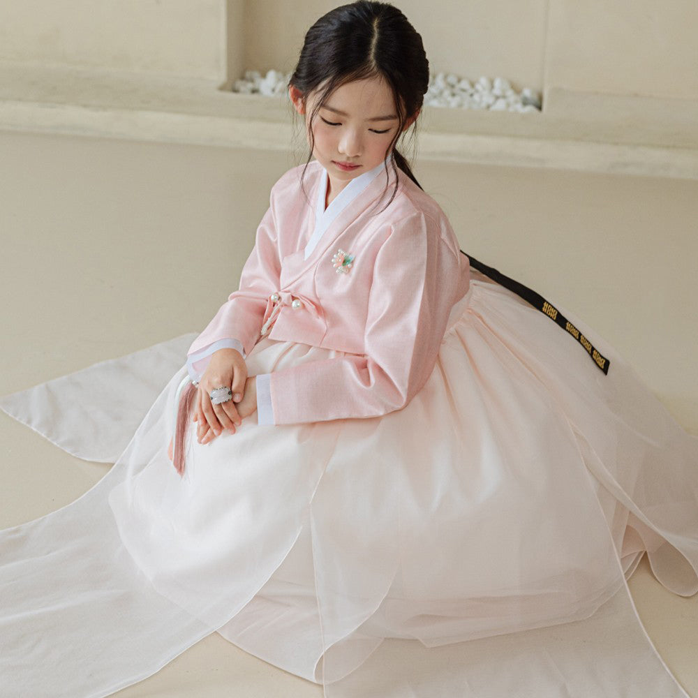 Youl Flared Light Pink Girl Hanbok (100D-15YR) - Native Korean