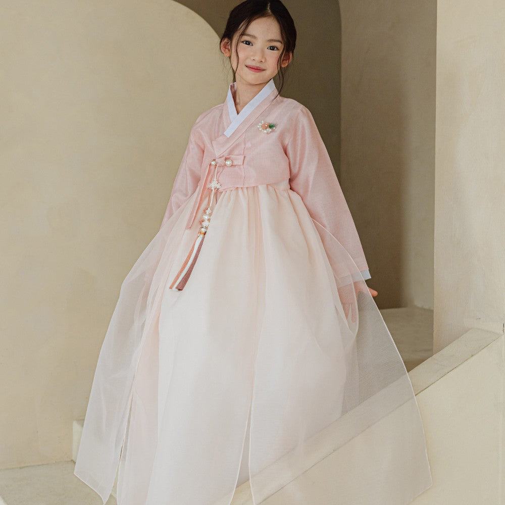 Youl Flared Light Pink Girl Hanbok (100D-15YR)