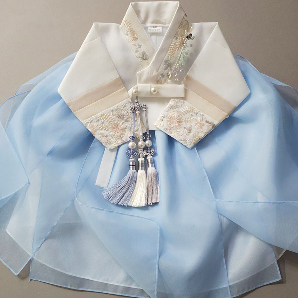 Hyunjoo Jeogori Sky Layered Skirt Girl Hanbok (100D-15YR)