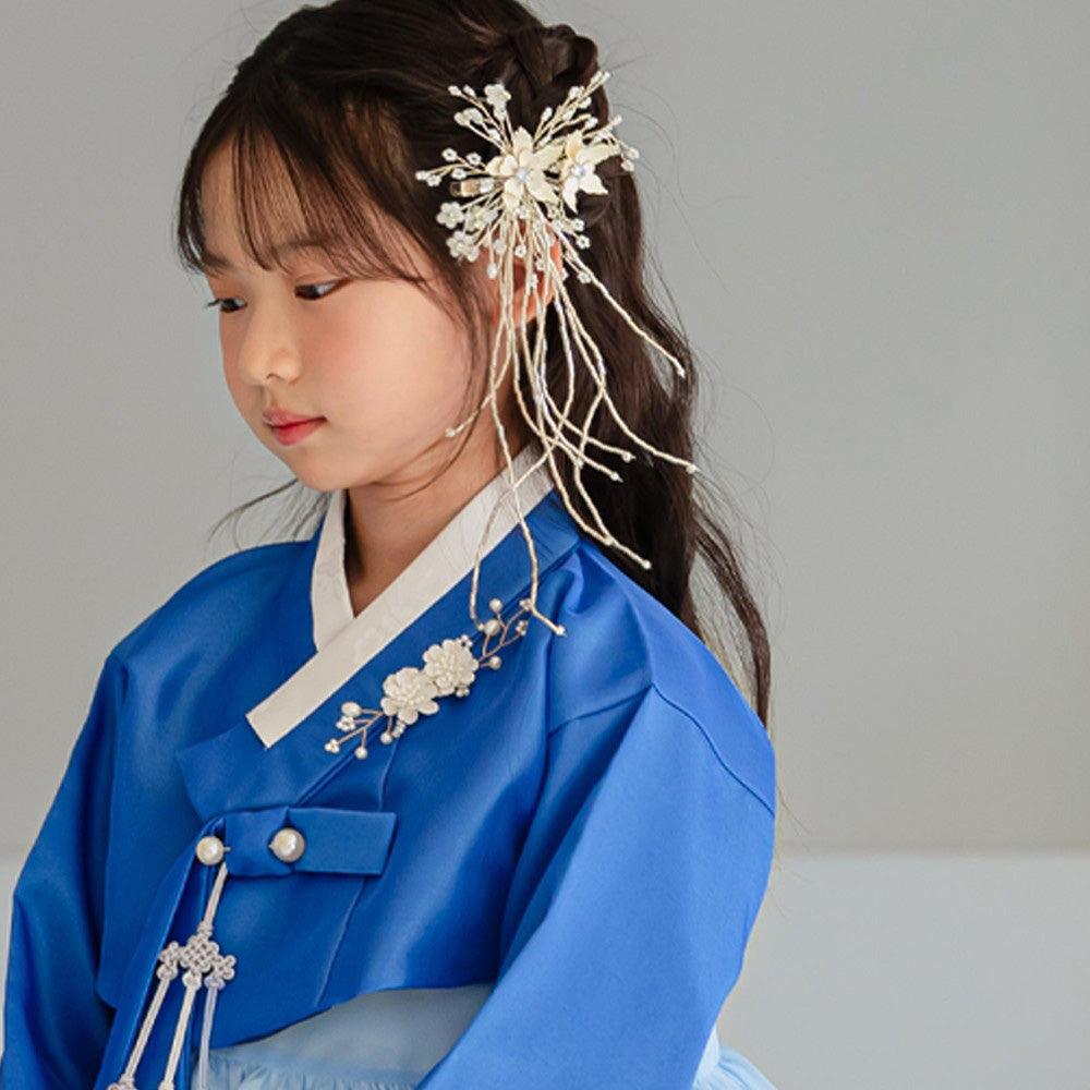 Yumin Flared Blue Sky Girl Hanbok (100D-15YR) - Native Korean