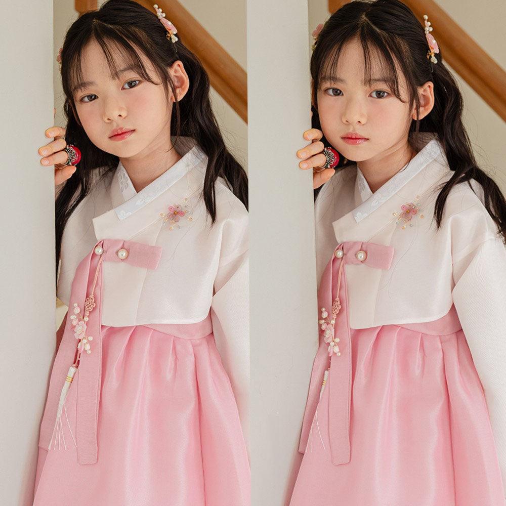 Yumin Beige Pink Girl Hanbok (100D-15YR) - Native Korean