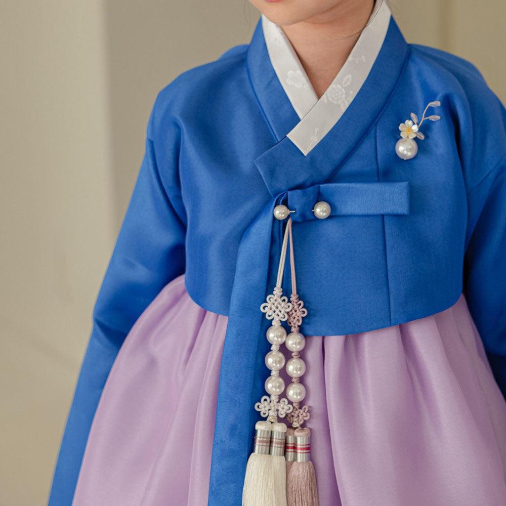 Yumin Blue Purple Girl Hanbok (100D-15YR) - Native Korean