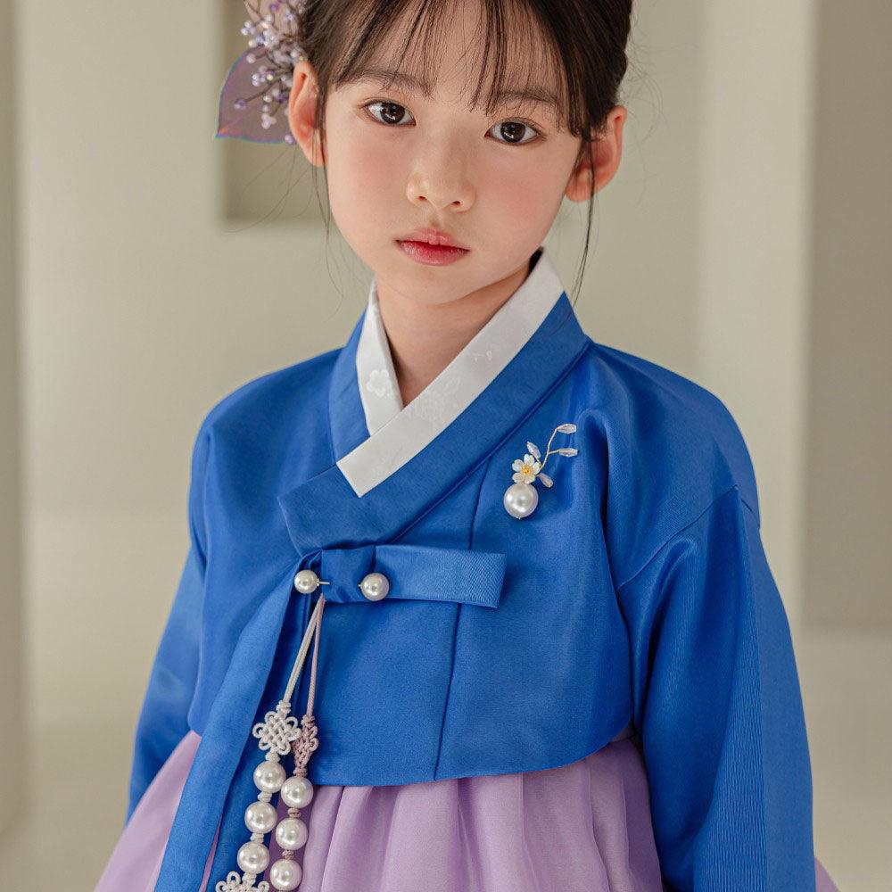 Yumin Blue Purple Girl Hanbok (100D-15YR) - Native Korean