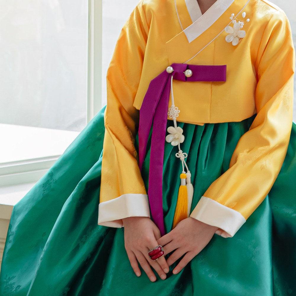 Seojung Yellow Green Girl Hanbok (1-8YR) - Native Korean