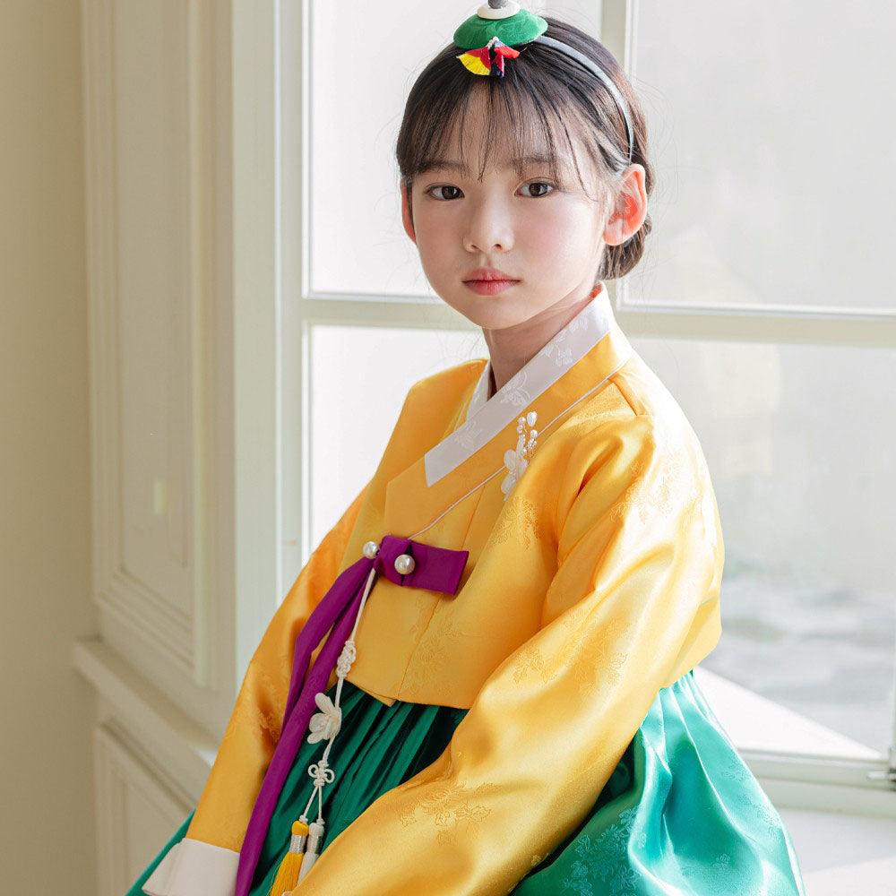 Seojung Yellow Green Girl Hanbok (1-8YR) - Native Korean