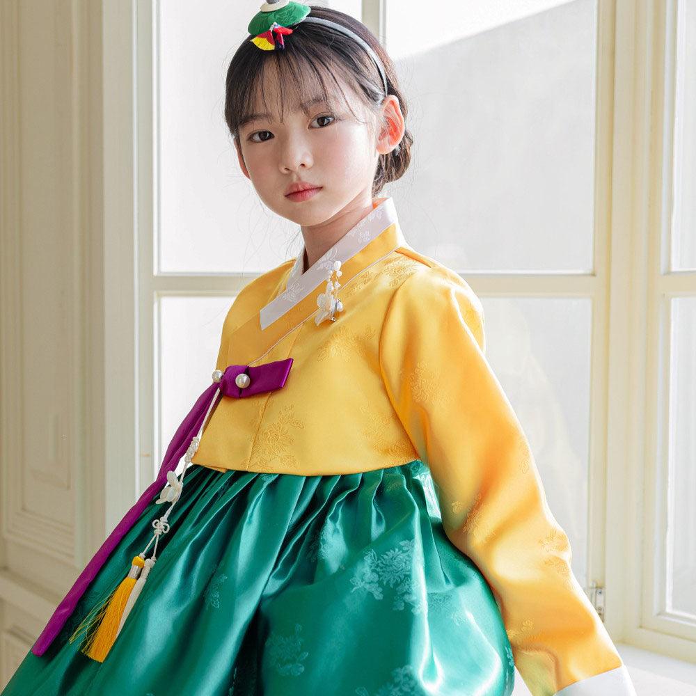 Seojung Yellow Green Girl Hanbok (1-8YR) - Native Korean