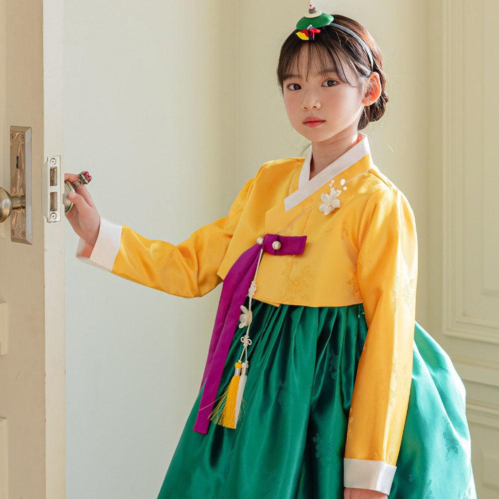 Seojung Yellow Green Girl Hanbok (1-8YR) - Native Korean