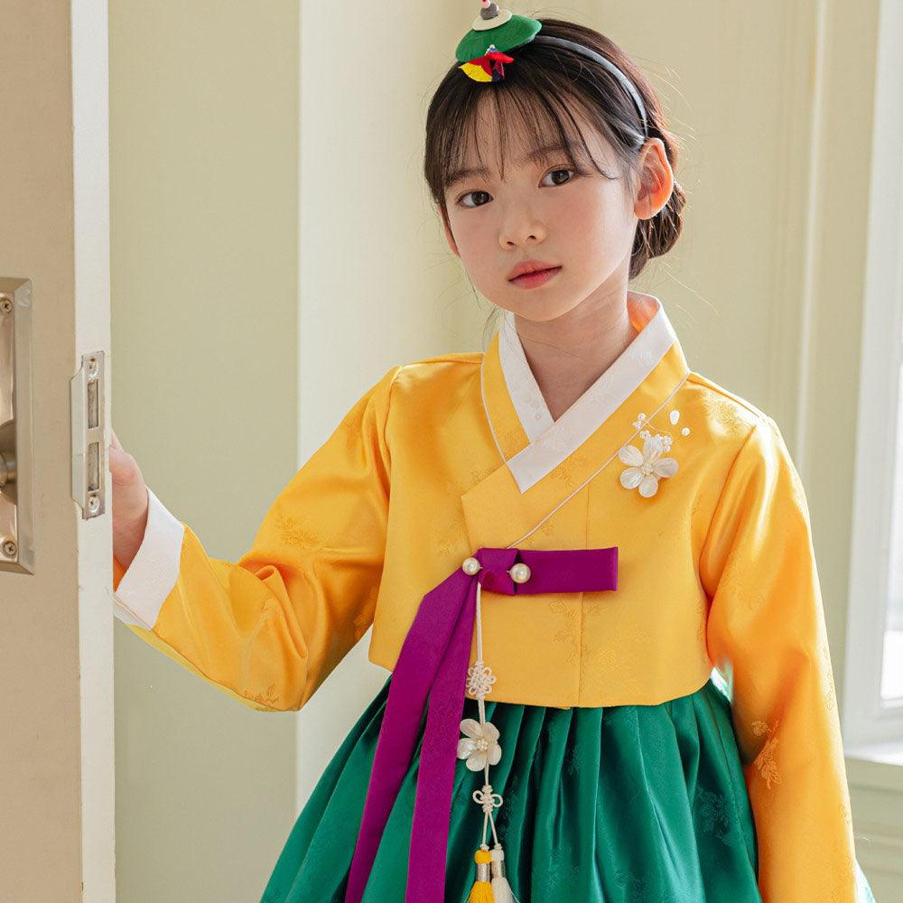 Seojung Yellow Green Girl Hanbok (1-8YR) - Native Korean