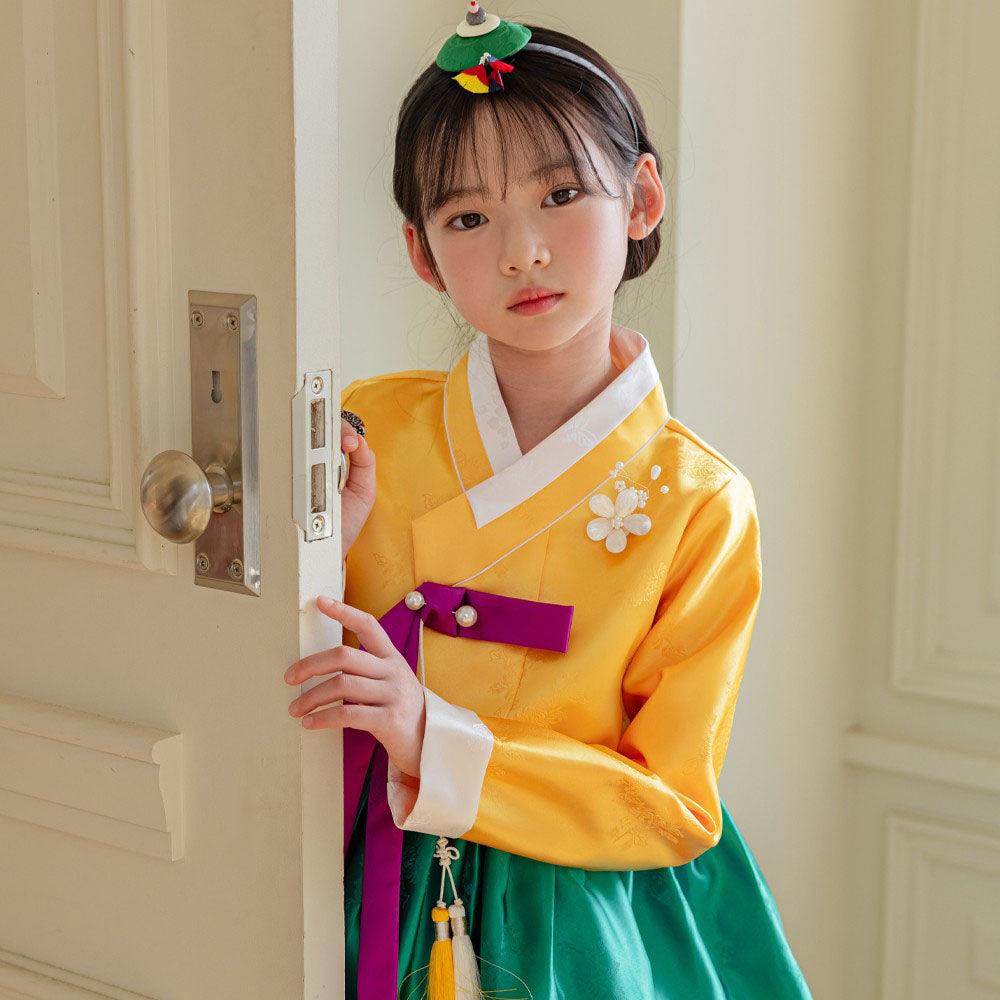 Seojung Yellow Green Girl Hanbok (1-8YR) - Native Korean