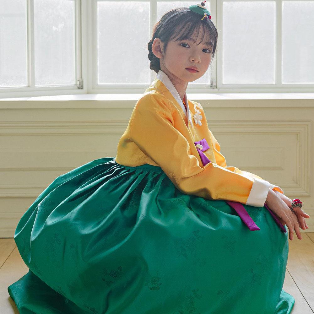 Seojung Yellow Green Girl Hanbok (1-8YR) - Native Korean