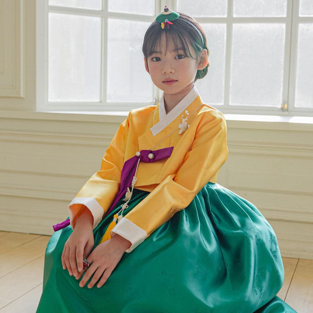 Seojung Yellow Green Girl Hanbok (1-8YR) - Native Korean