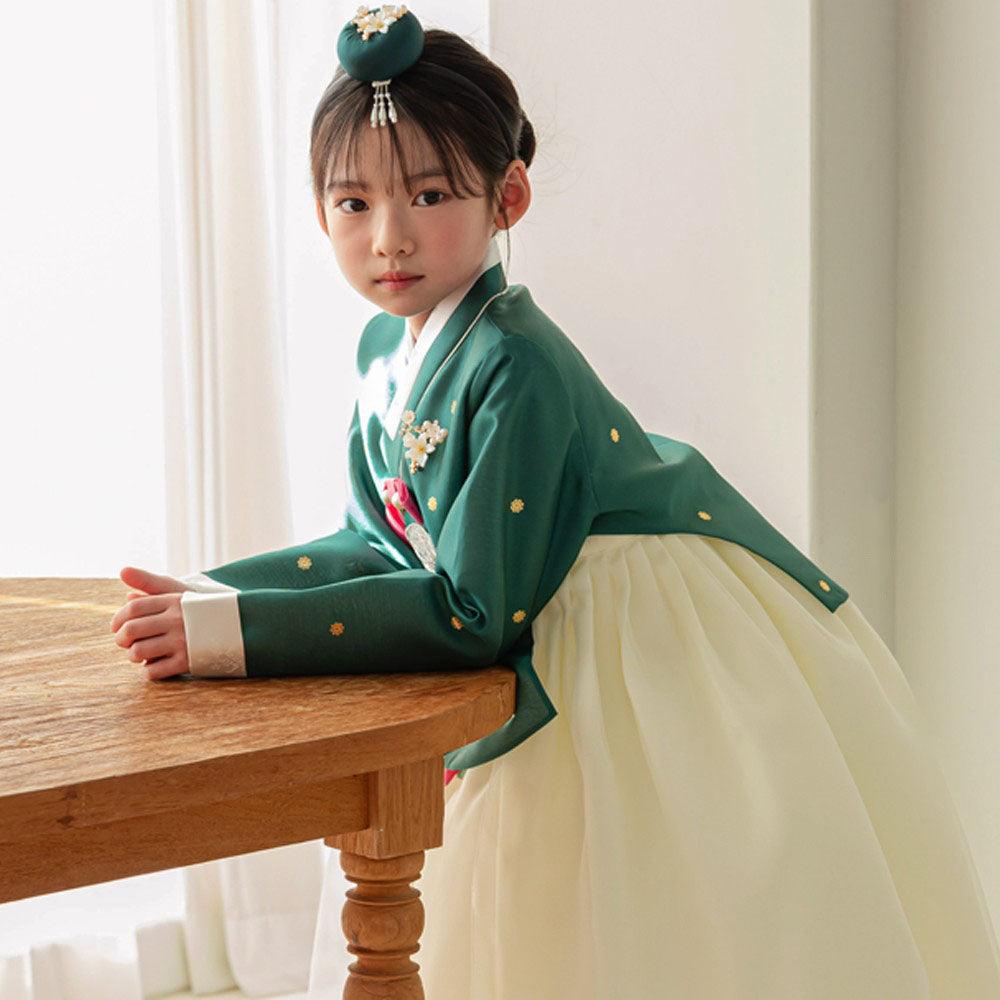 Surlin Green Girl Hanbok (100D-12YR) - Native Korean