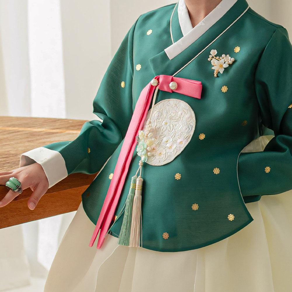 Surlin Green Girl Hanbok (100D-12YR) - Native Korean