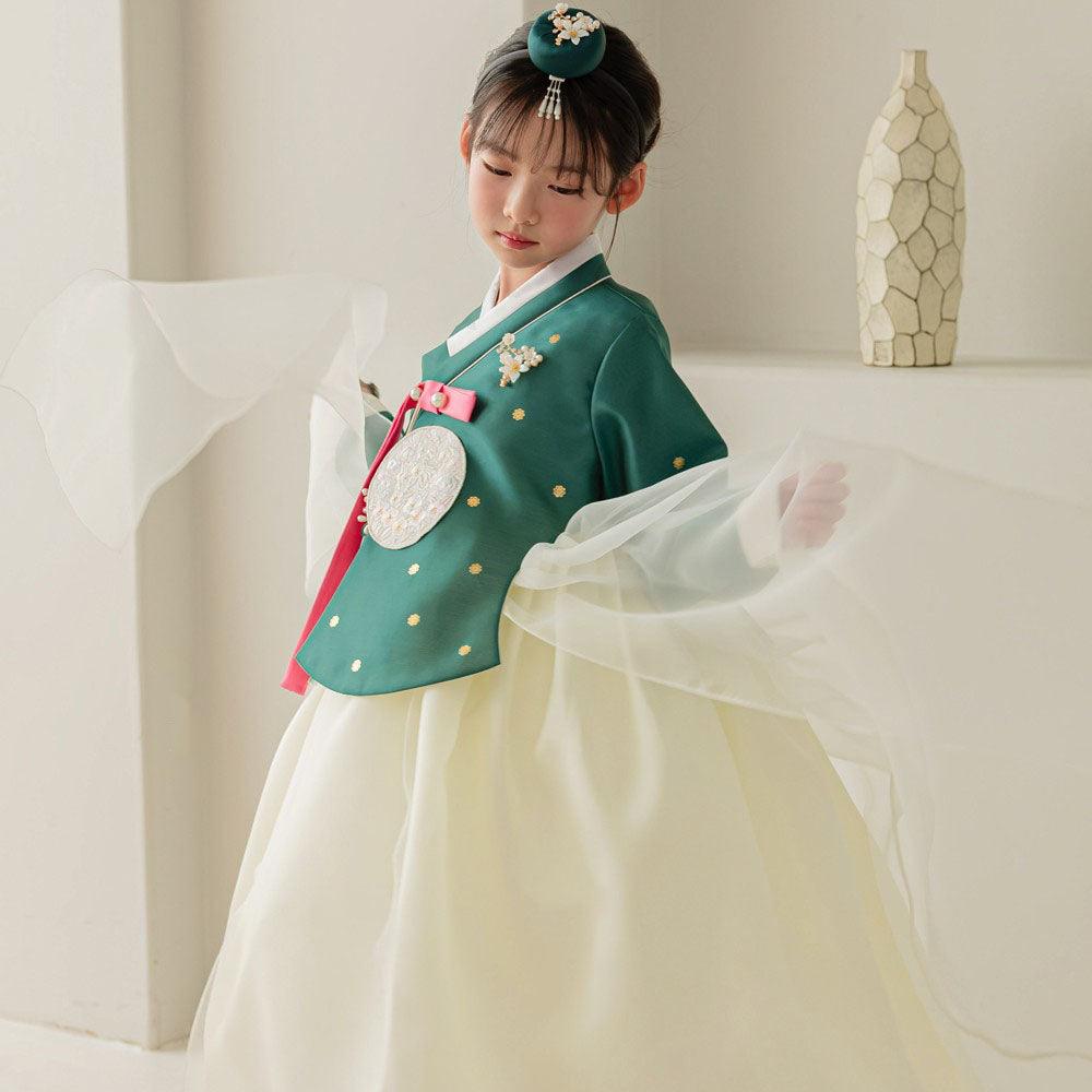 Surlin Green Girl Hanbok (100D-12YR) - Native Korean