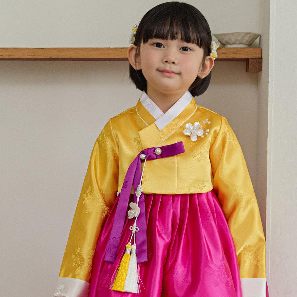 Seojung Yellow Magenta Girl Hanbok (1-8YR) - Native Korean