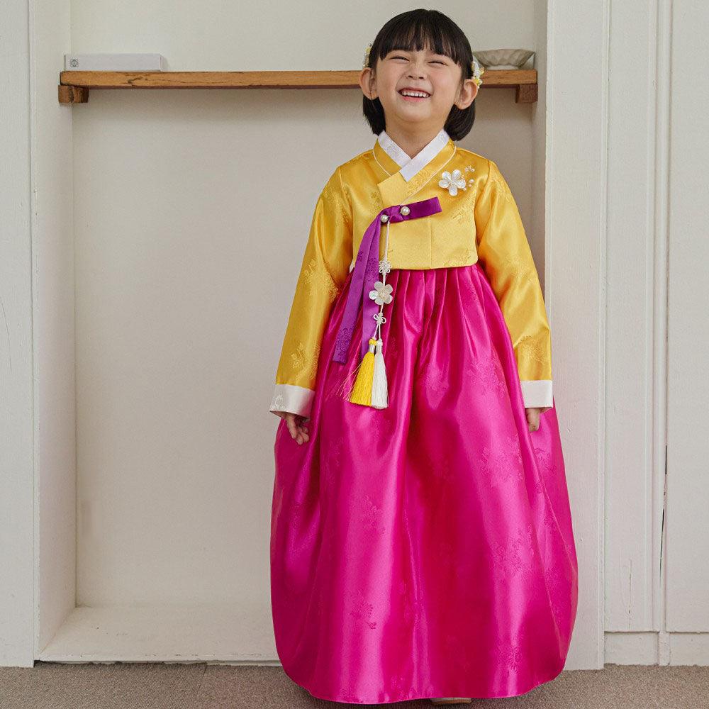 Seojung Yellow Magenta Girl Hanbok (1-8YR) - Native Korean